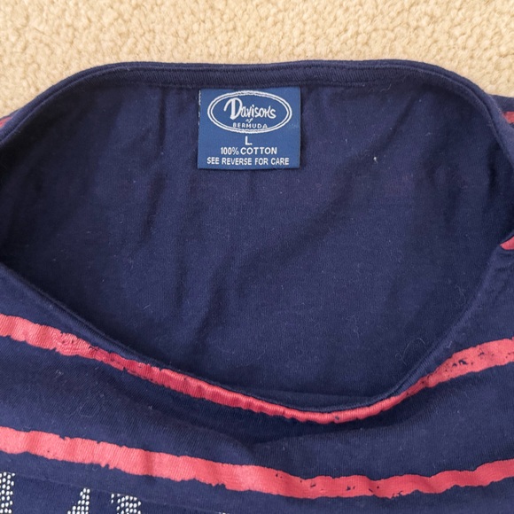 Authentic Bermuda 3/4 Sleeve Boatneck Nautical Cotton Tee - Picture 3 of 8